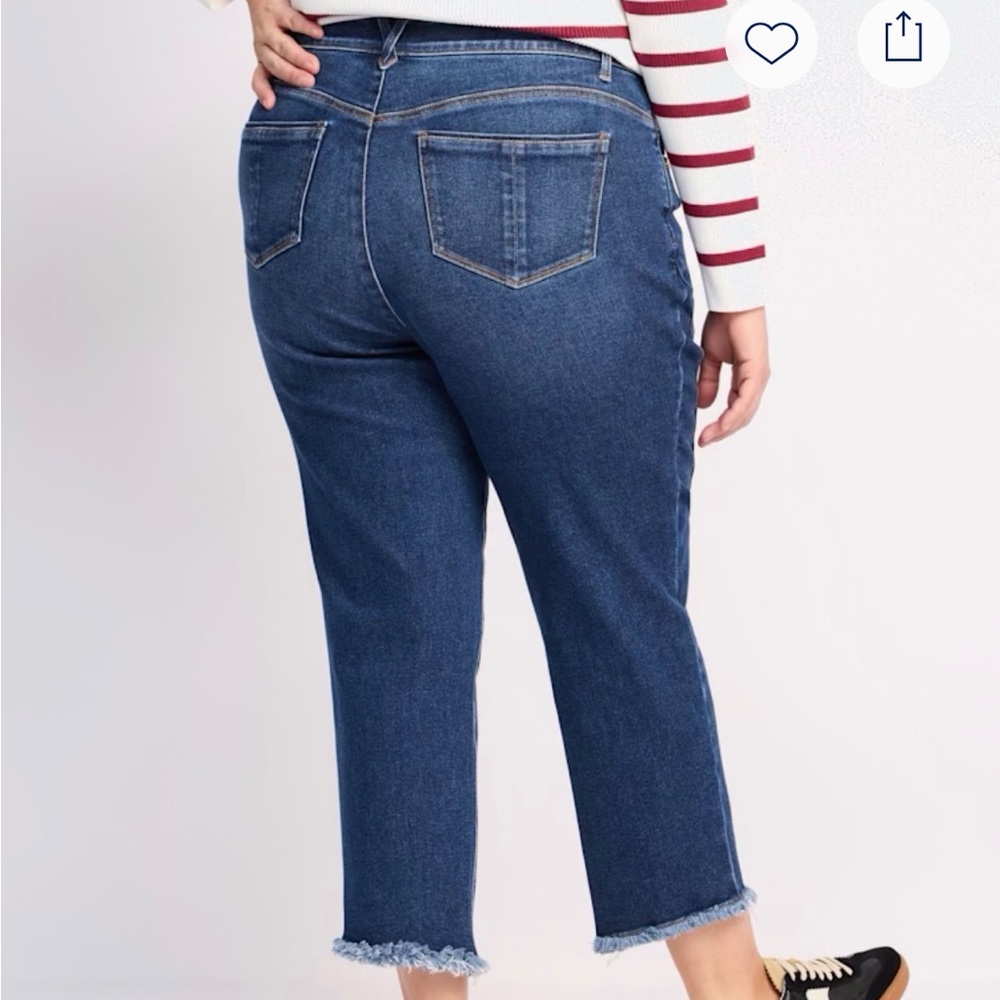 Democracy High-Rise Slim Straight Jeans in Dark Blue - Picture 3 of 7